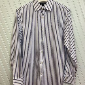 Banana Republic Blue and White Striped Dress Shirt